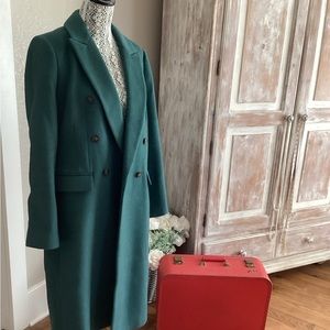 Loft Teal Long Dress Coat Medium